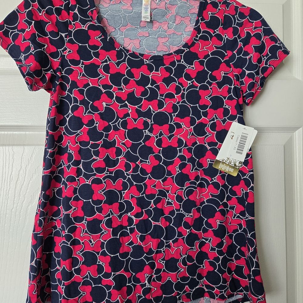 Disney Minie LuLaRoe Blue and Pink Classic T
